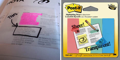 See through invisible post-it