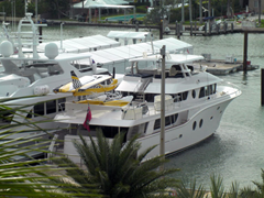 airplane on yacht