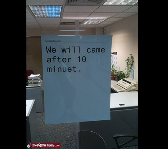 We will came after 10 minuet