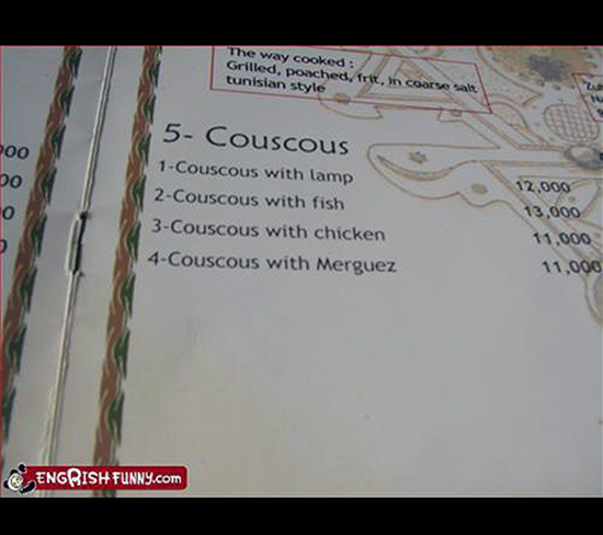Couscous with lamp