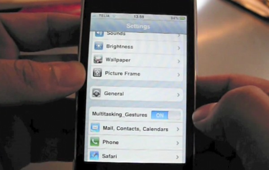 iPhone iOS 4.3 Multitasking Gestures Demonstration Video