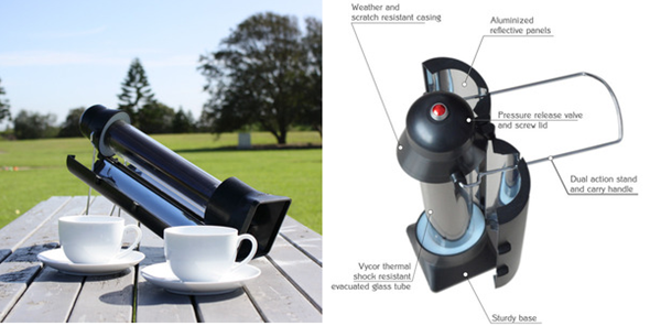Solar Kettle Boils Water With Sun Power