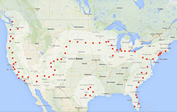 Tesla Superchargers Now Stretch From Coast To Coast