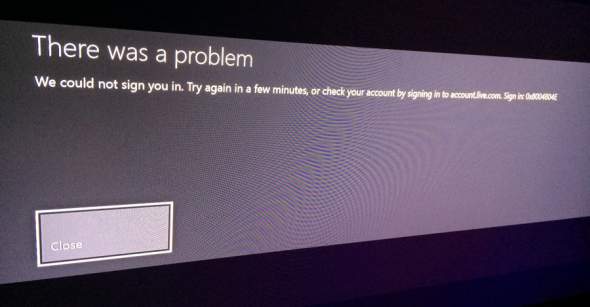 XBOX One 0x8004804E FIX