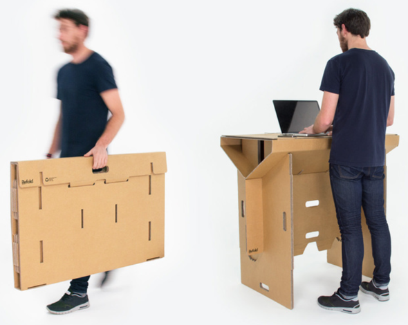 Super Strong Cardboard Standing Desk That Folds Flat