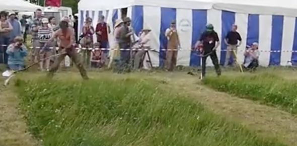 scythe vs weed whacker video
