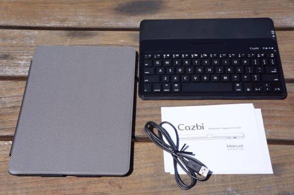 Cazbi iPad Air Bluetooth Keyboard Case Contents