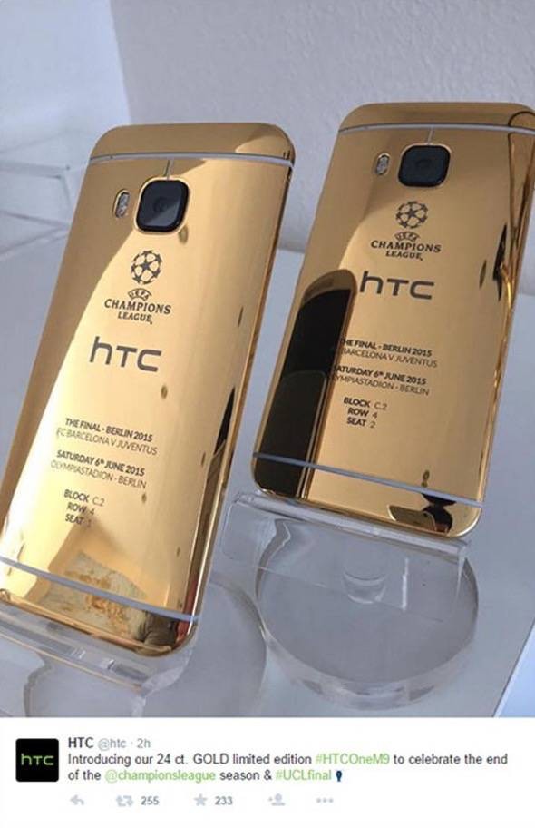 Gold HTC One M9 Phone iPhone Picture