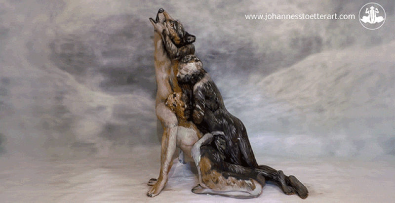 Wolf Painting Is Actually Three Body Painted People