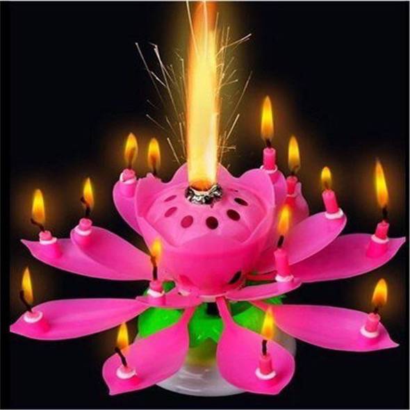Blooming Lotus Opening And Rotating Candle