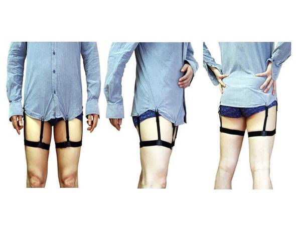 Jelinda Adjustable Shirt Stays Garter Belt for Men