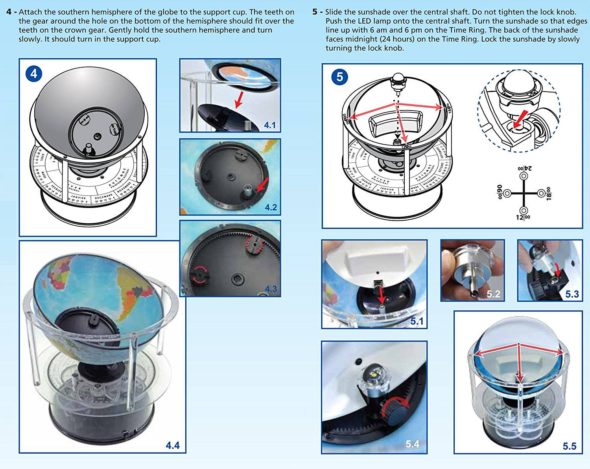 Night N Day Mechanical Globe Assembly Instructions 2