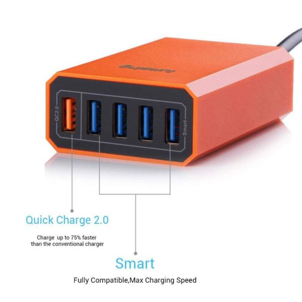 Lumsing Quick Charger Smart USB Charger 5-Port 2