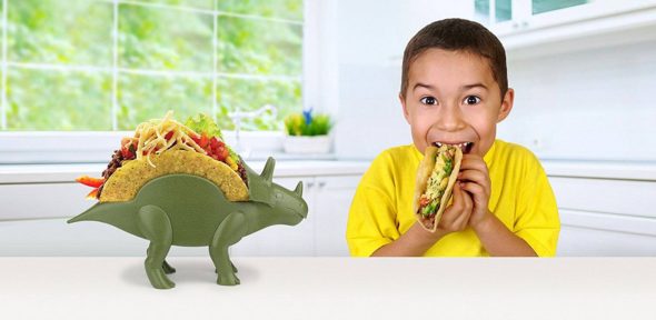 TriceraTaco Taco Holder Dinosaur With Kid
