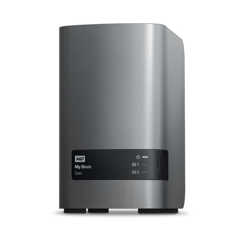 WD 16TB My Book Duo Desktop RAID External Hard Drive Front Angle