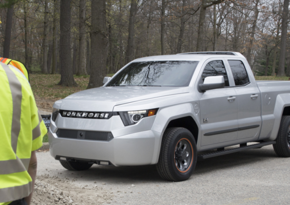 Workhorse W-15 Electric Pickup Truck Front Side
