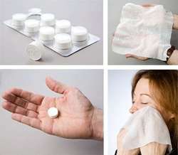 Compressed Coin Towel Tissue In Use