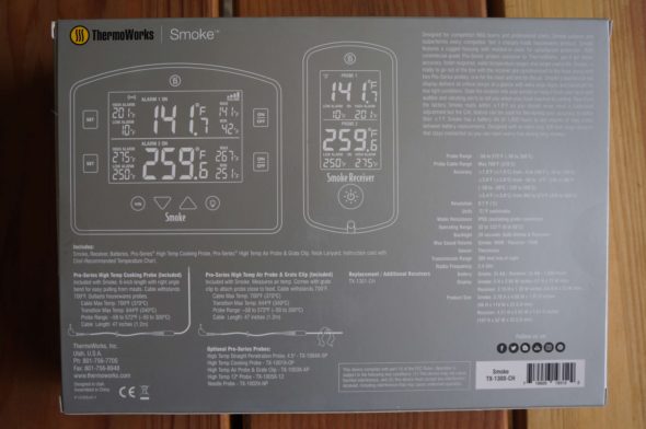 ThermoWorks Smoke TX-1300-CH Rear Packaging