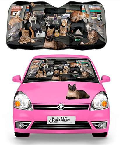 Car full of cats sunshade Window