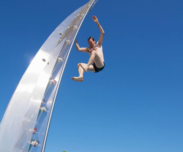 Aquaclimb pool climbing wall