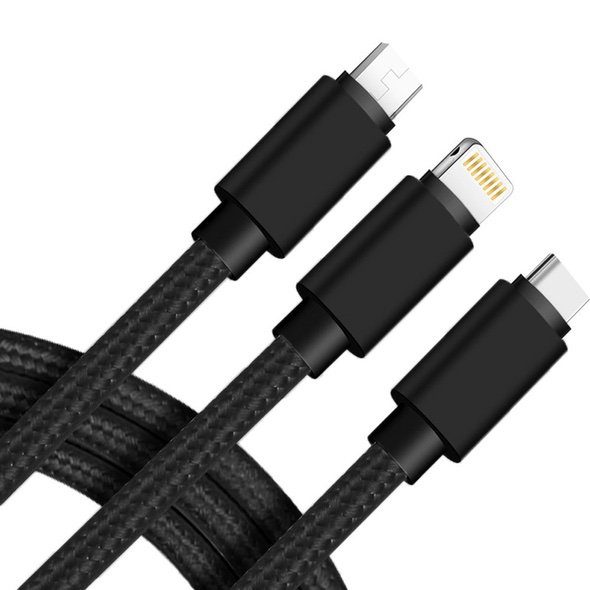 3-in-1 Lightning Micro USB USB Type C Charging Cable
