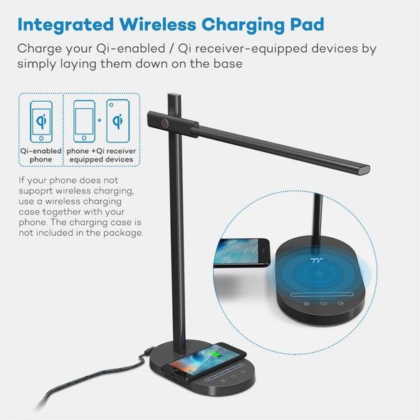 TaoTronics LED Desk Lamp Wireless QI Charger TT-DL031 Charging Pad