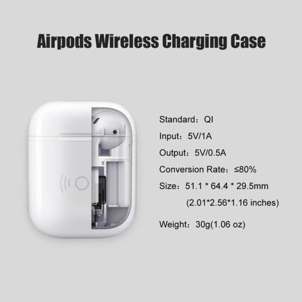 NeotrixQI Wireless Charging Case For Apple AirPods Cutaway