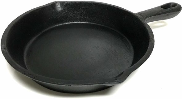 Rubber Prop Cast Iron Frying Pan