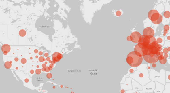 Bing Microsoft COVID-19 Tracker map