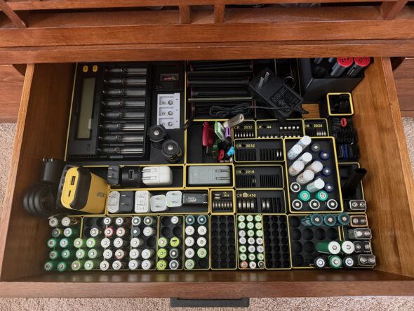 Drawer of Rechargeable Batteries