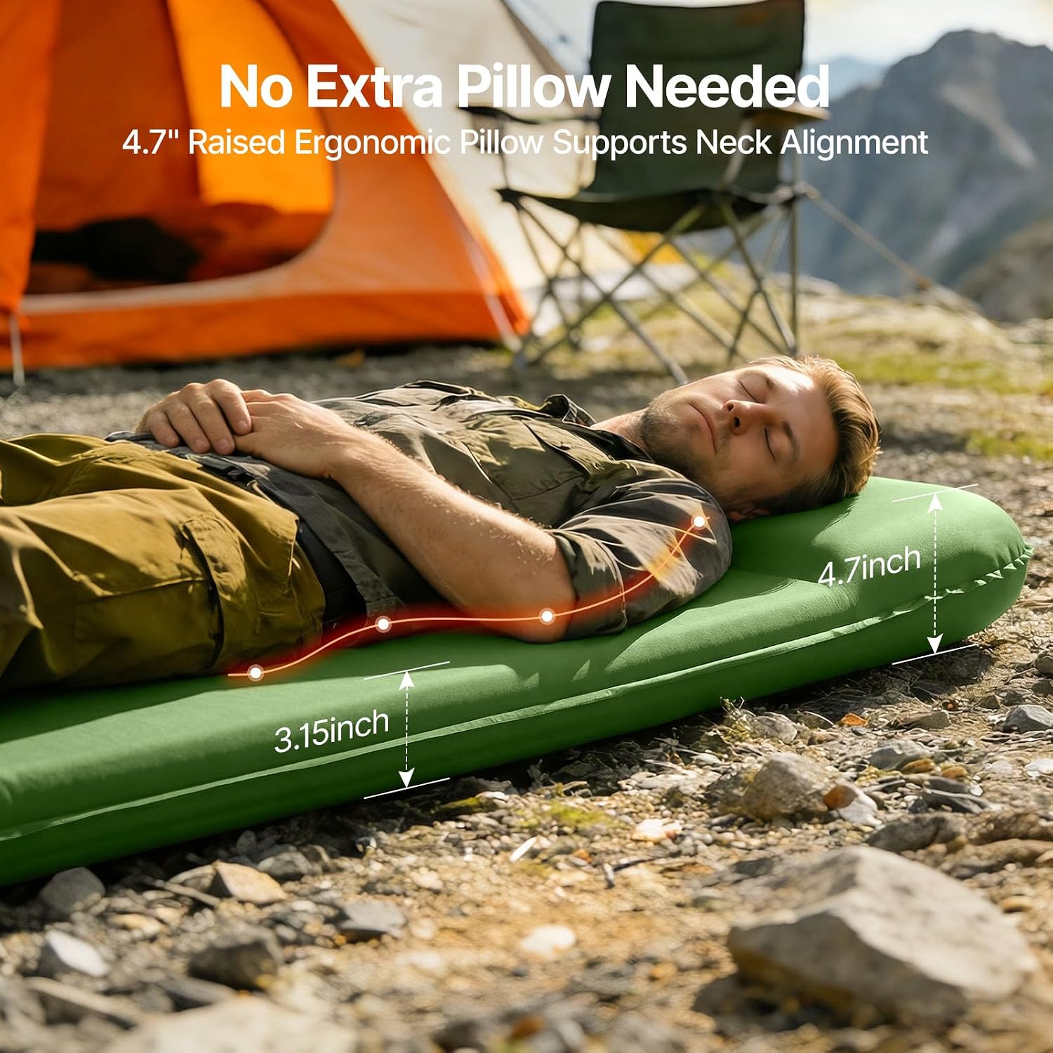 Sleeping Pad with built in pump and pillow