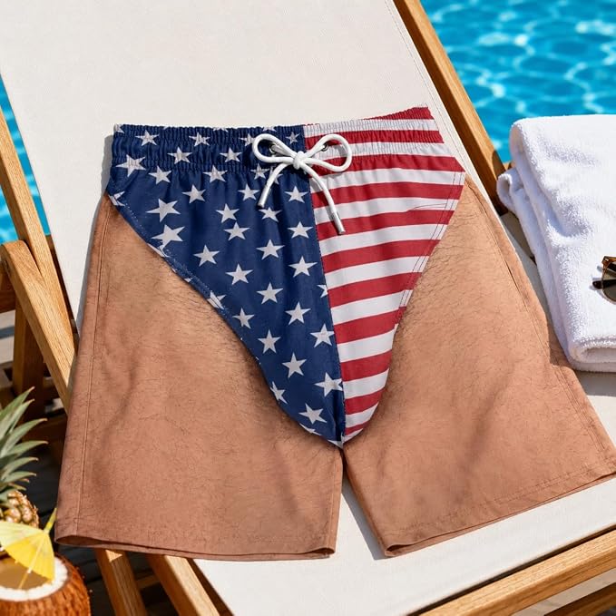 American flag Mens bikini bottom Trunks