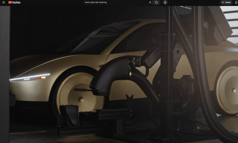 Tesla Cybercab Cleaning Robot