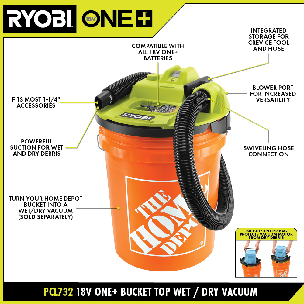 Ryobi Home Depot Bucket Vacuum