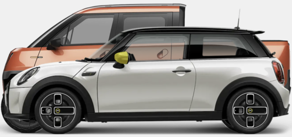 Telo MT1 Truck Next To Mini Cooper