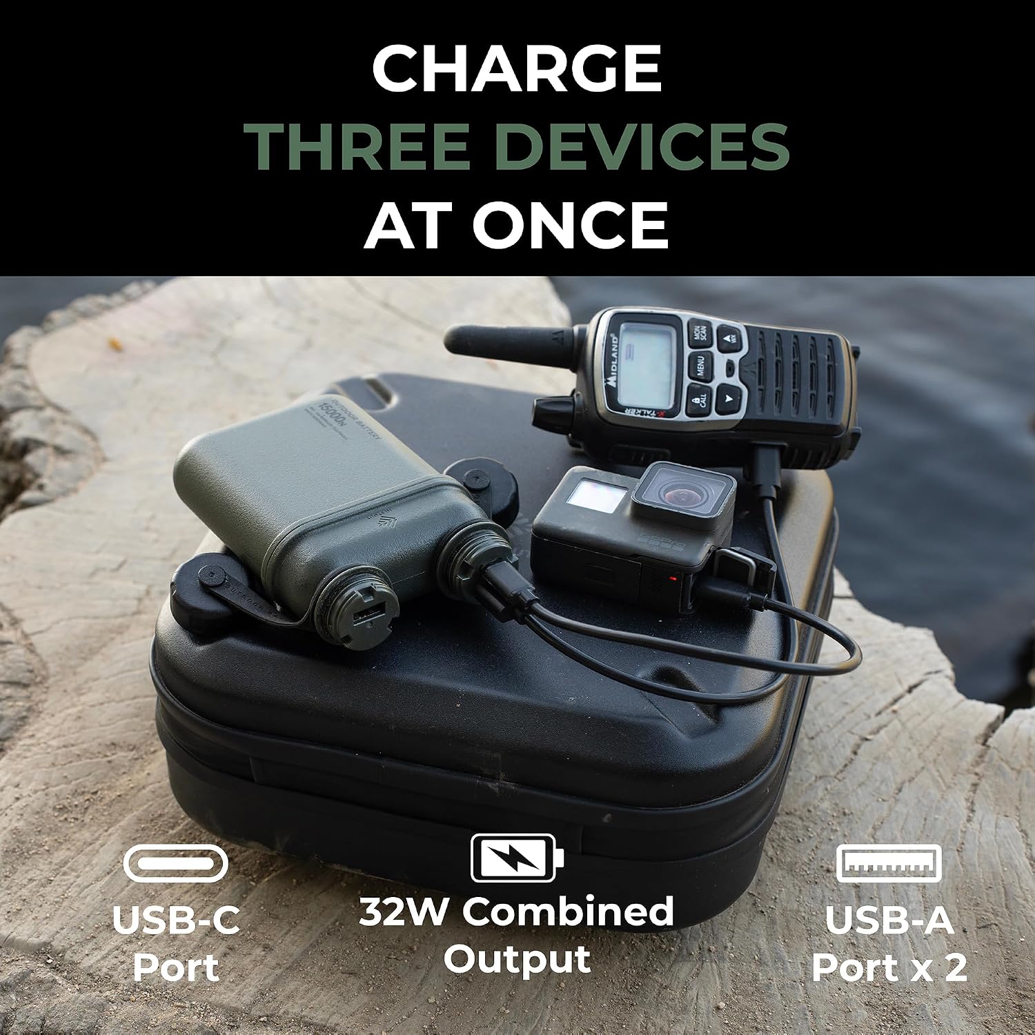 Nestout 15000mAh power bank in outdoor camping power setup
