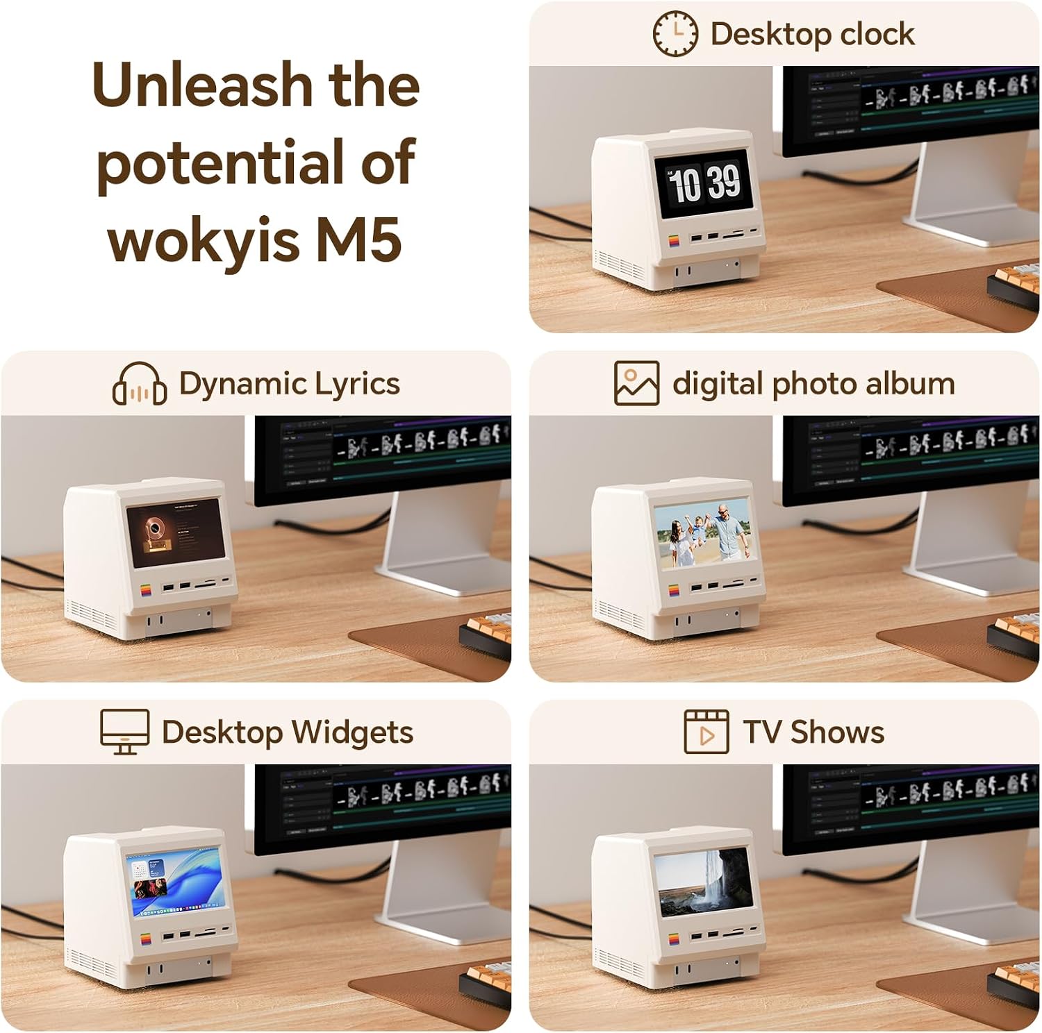 Wokyis M5 front 5-inch 720p display and power button