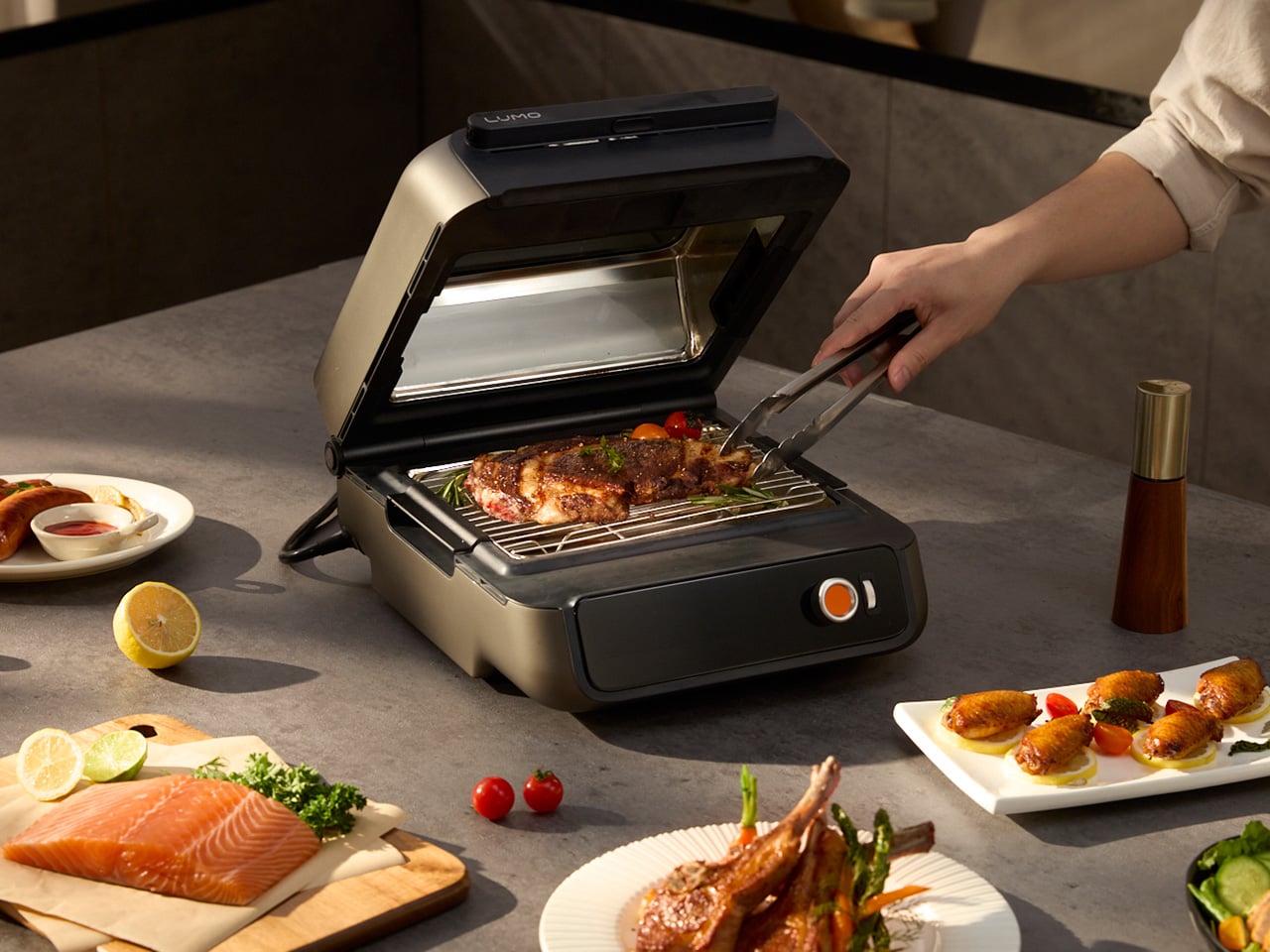 COZYTIME LUMO TriForma grill modes Fast Grill Flat Grill Indoor Smoker