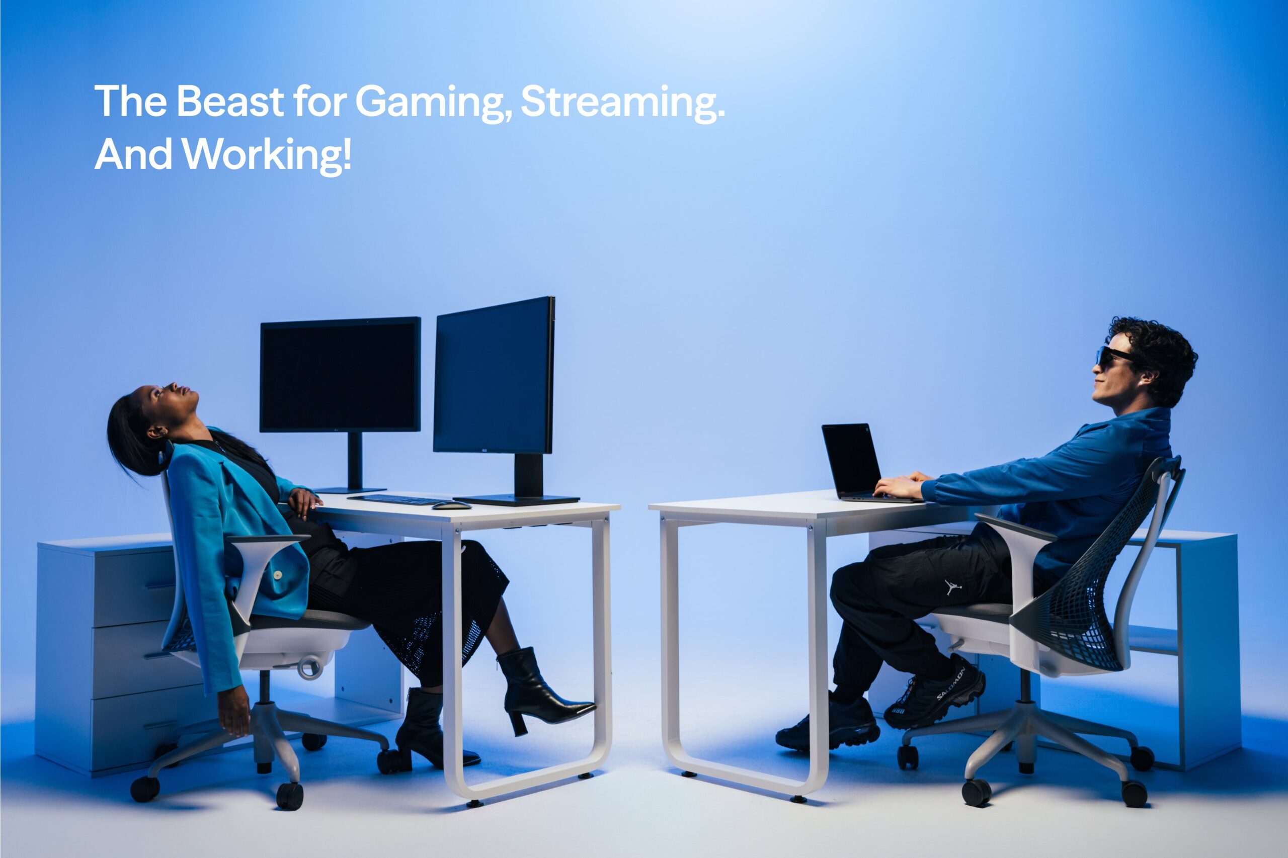 Person wearing VITURE Beast XR glasses while gaming