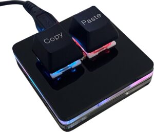 BTXETUEL two-key Copy Paste macro pad with RGB underglow and USB-C cable