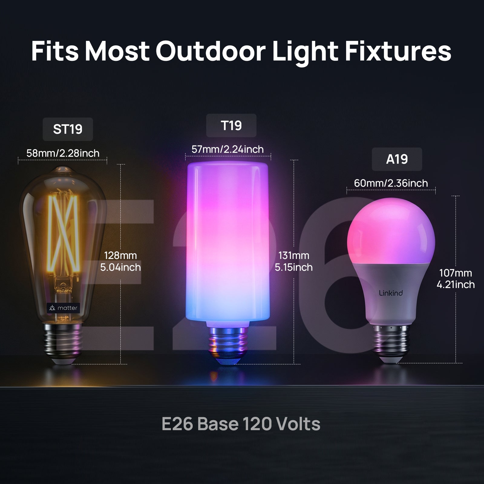 Linkind Smart Light Stick tall T19 form factor against a dark background