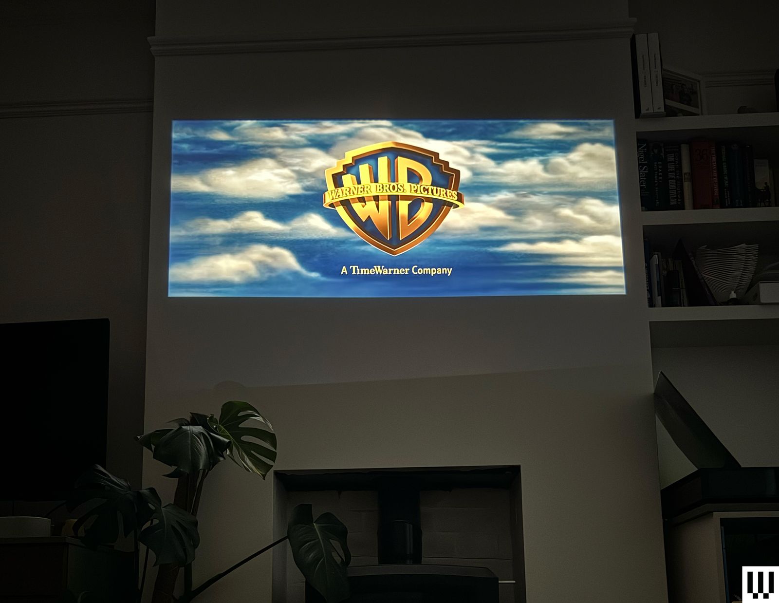 XGIMI Vibe One projecting a bright image in a dark room