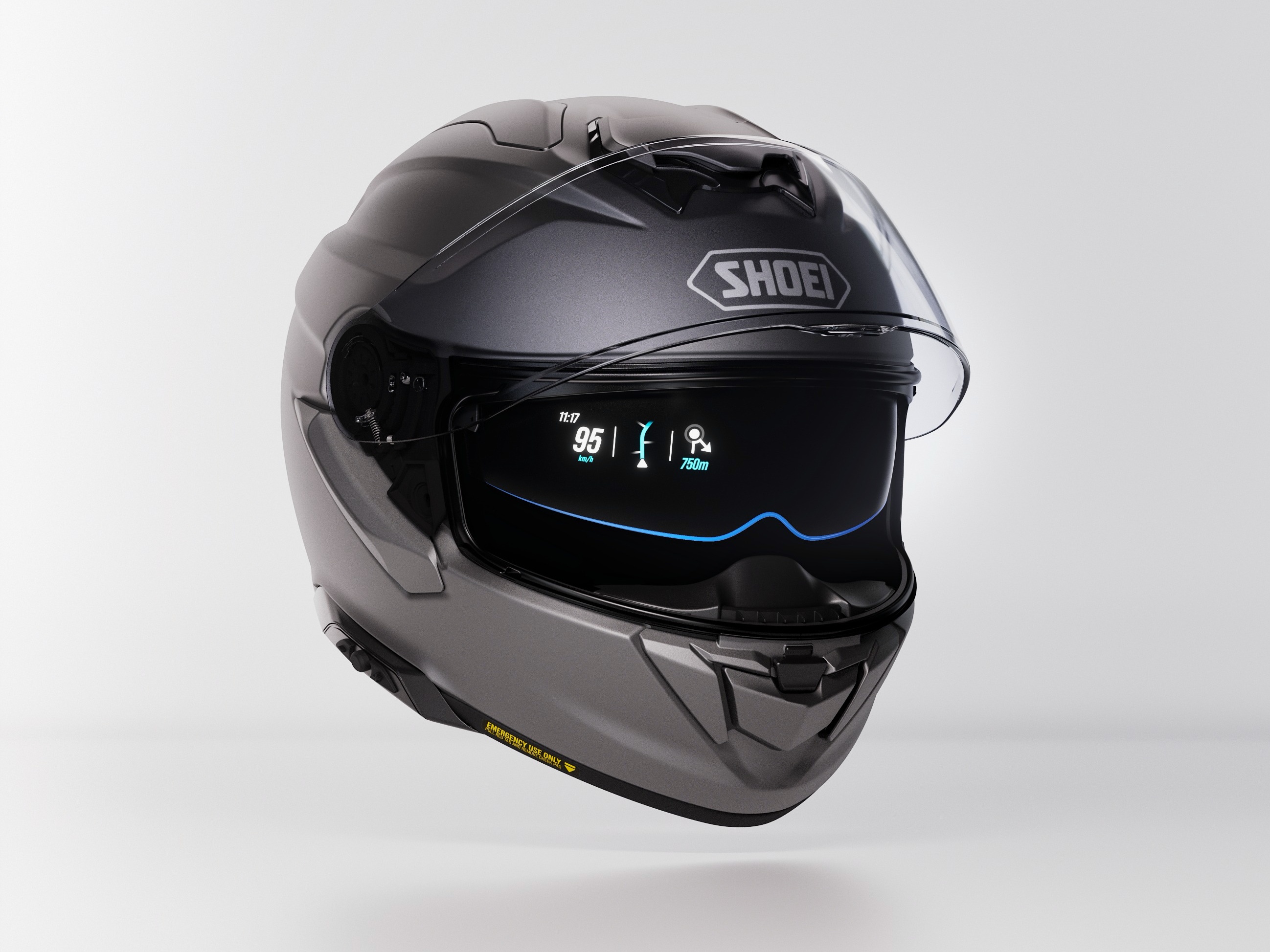 Shoei GT-Air 3 Smart helmet with Eyelights HUD side view