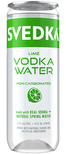 SVEDKA Vodka Water Lime clear plastic can