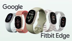Google Fitbit Edge trackers lined up in all four finishes