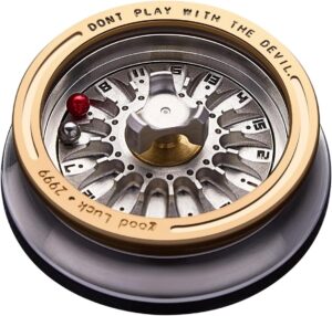 Hammersmith Carnival Pocket Roulette fidget spinner with gold ring and red ball