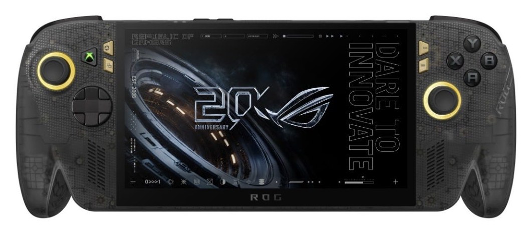 ROG Xbox Ally X20 Anniversary Edition front with translucent black shell