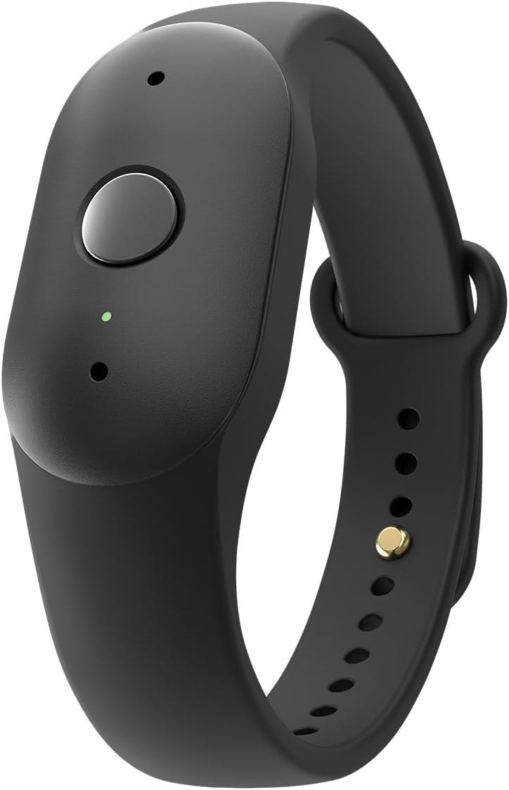 Bee Frontier AI wearable in Onyx black with its single action button and green LED