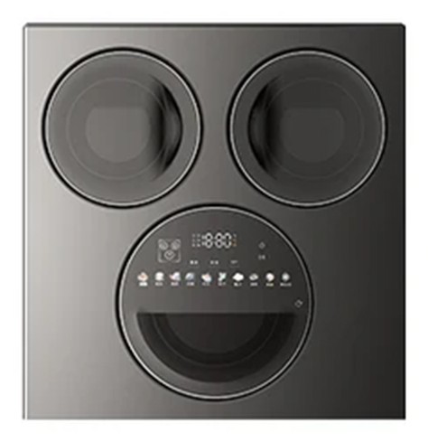 Upper module of the Hisense U7S with two 1kg mini drums above the 3kg shoe drum and control display