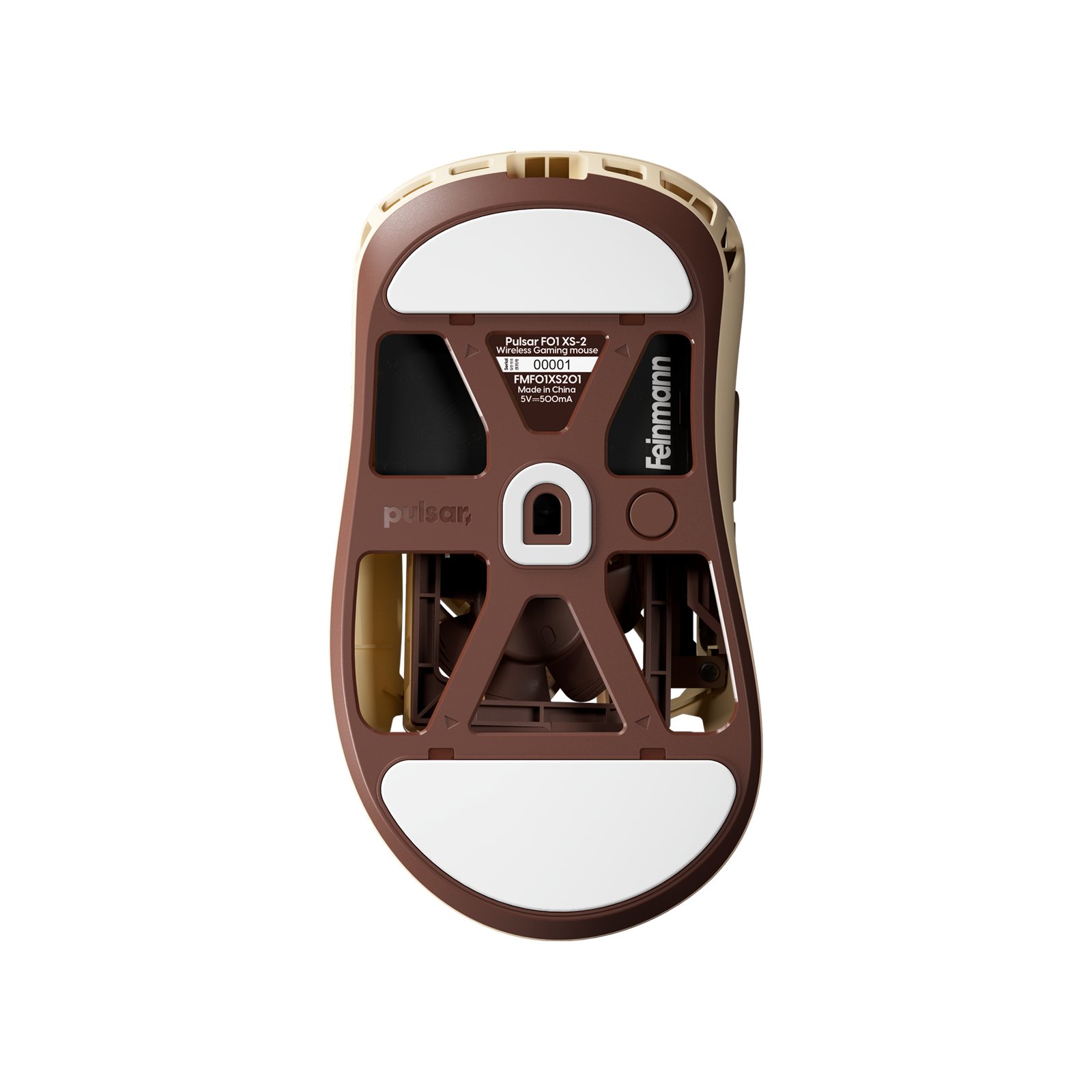 Feinmann F01 Noctua Edition bottom view showing perforated shell and skates